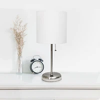 LimeLights Lampe bâton avec port de chargement USB et ensemble de 2 abat-jour en tissu