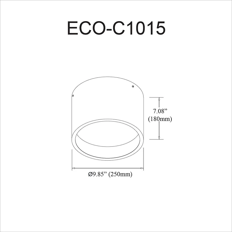Plafonnier Dainolite ECO-C1015-MB Noir Mat