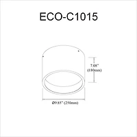 Plafonnier Dainolite ECO-C1015-MB Noir Mat