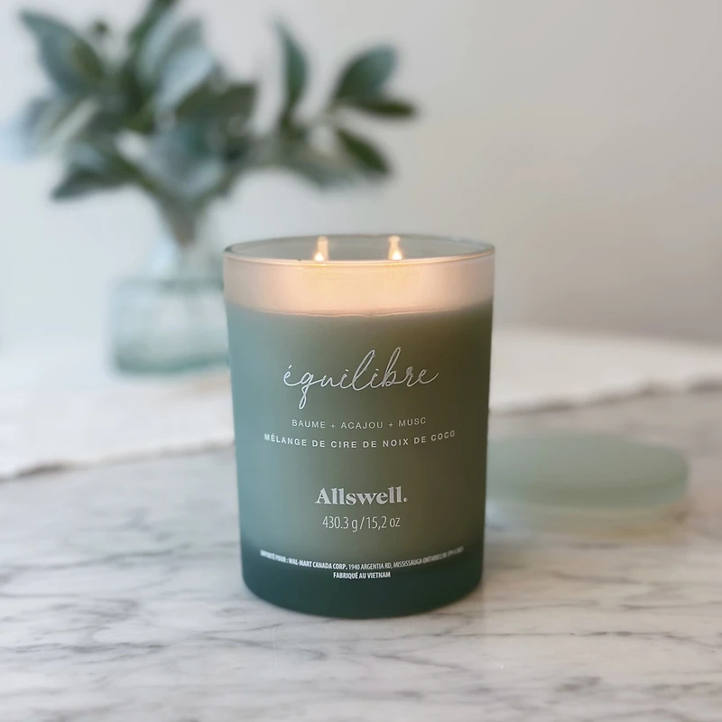 Allswell Scented 15 oz. Coconut Wax Spa Candle, Balance (Balsam + Mahogany + Musk)