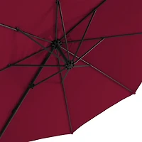 Parasol d'extérieur inclinable et rotatif CorLiving de 9,5 pieds avec cadre en aluminium et acier et auvent durable