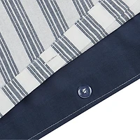 HOMETRENDS 2-Piece Blue Stripe Duvet Cover Set, Twin, 100% Cotton