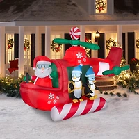 Animated Airblown Helicopter with Skydiving Penguins