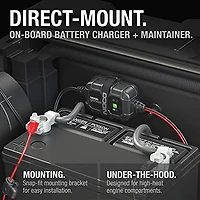NOCO GENIUS2D, 2A Direct-Mount Onboard Car Battery Charger, 12V Automotive Charger, Battery Maintainer, Trickle Charger, Float Charger and Desulfator for Marine, ATV, Truck and Deep Cycle Batteries
