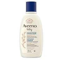 Aveeno Baby Nettoyant crémeux Hydratation apaisante pour la peau sensible - Avoine naturelle + vitamine E - Sans parfum, 236 ml
