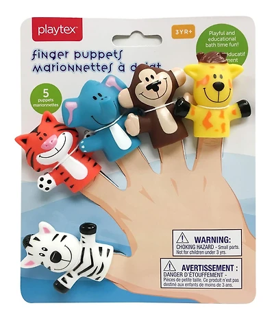 Playtex 5 Piece Finger Puppets, 5 Piece Bath Finger Puppets