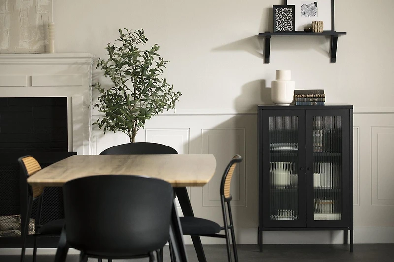 Storage Cabinet with Glass Doors from the collection Eddison South Shore