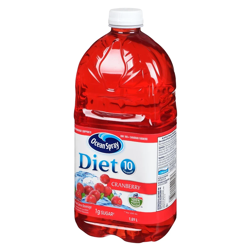 Diète Canneberges Boisson diète hypocalorique Ocean Spray 1,89 l
