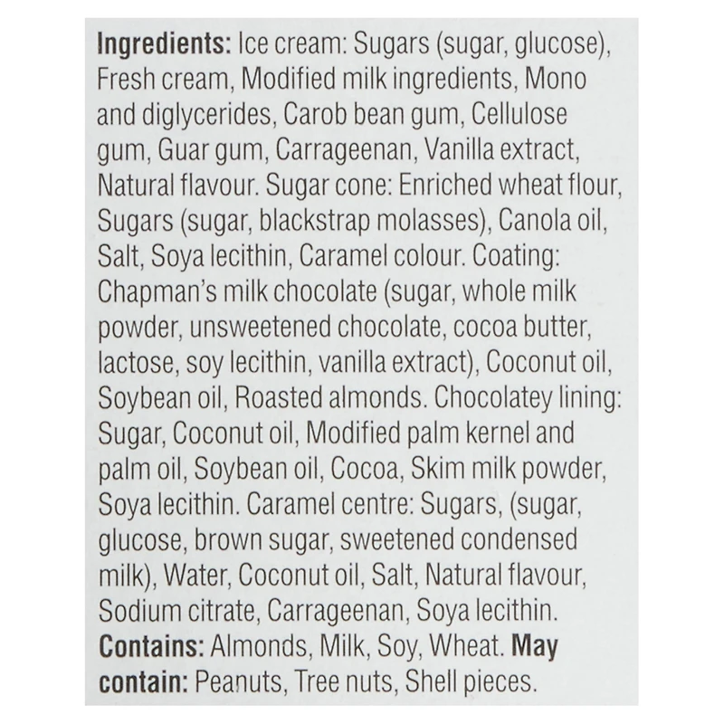 Chapman's Yukon Grizzly Vanilla and Almonds Ice Cream Cone in a Box 5x140 ml