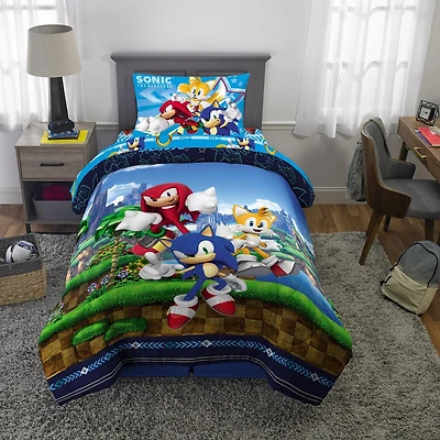 Couette pour lit simple/double et taie d'orieller Sonic "Speed Freak" Couette pour lit  Sonic