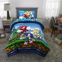 Sonic "Speed Freak" Twin/Full Comforter and Pillowcase, Sonic T/F Comforter and Plwcs