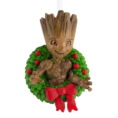 Décoration Hallmark de Noël (Groot sur une couronne de Noël, Les gardiens de la Galaxie, Marvel)