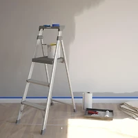 COSCO 3 Step Connection Step Stool ( White & Gray, 8ft 10in Max Reach)