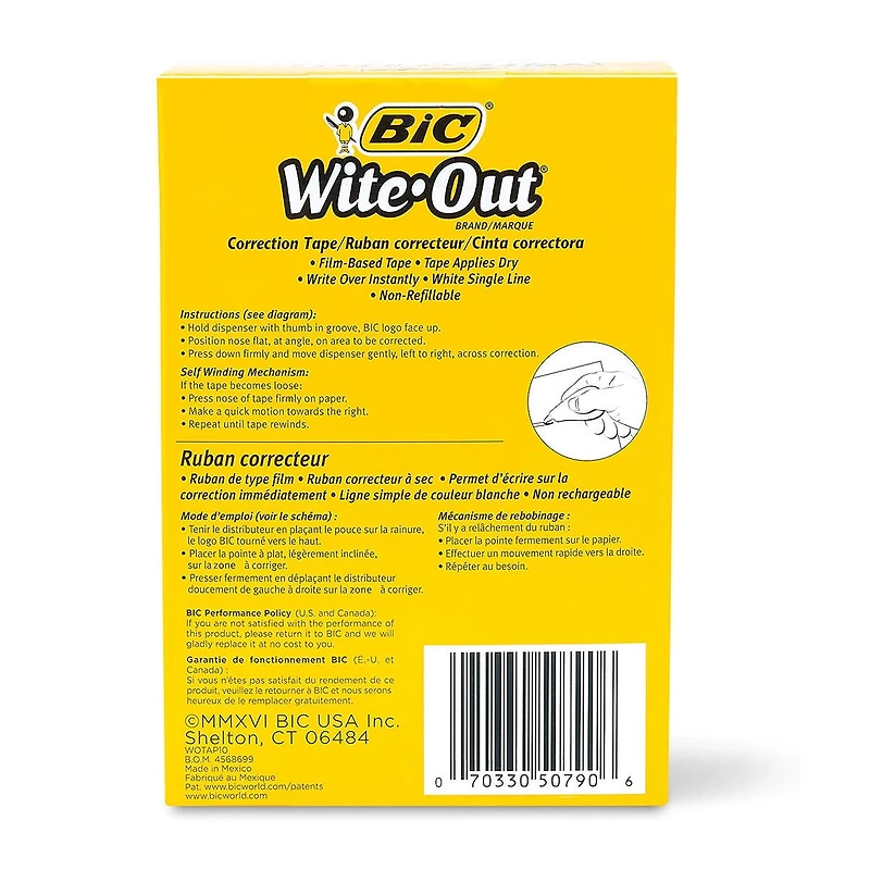 Wite-Out BICWOTAP10WHI Correction Tape