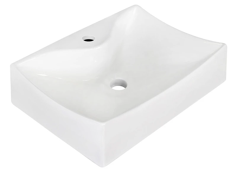American Imaginations AI- 21,5 pouces Navire blanc de bâti de mur de W pour le forage de bâti de mur de 1 trou