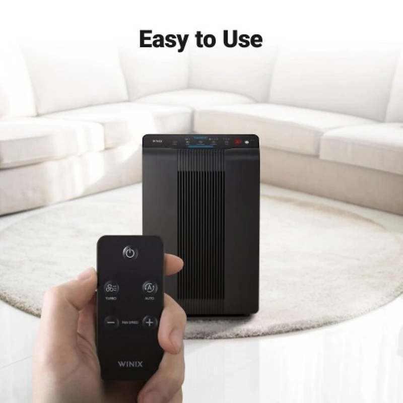 Purificateur d'air WINIX 5500-2 pour grande pièce jusqu'à 1740 pi² en 1 heure avec moniteur de qualité de l'air, véritable HEPA, filtre à charbon haute désodorisation et mode automatique, capture les