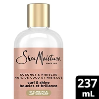 SheaMoisture Curl & Style Milk Leave-In Conditioner for thick, curly hair Coconut & Hibiscus hair conditioner with Silk Protein and Neem Oil 237mL