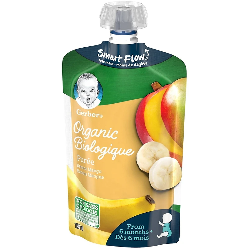 Purée GERBER Biologique Banane Mangue, aliment pour bébé
