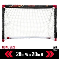 Franklin Sports Ensemble de mini hockey Coyotes de la NHL – But de hockey intérieur pour enfants, ballon, 2 mini bâtons de hockey