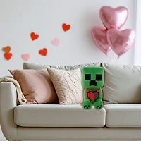 Peluche Creeper Minecraft de grande taille tenant un cœur, 30 cm de haut, par Ruz