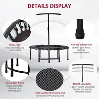 Mini Trampoline d'exercice RebondCardio Barre en T réglable Noir