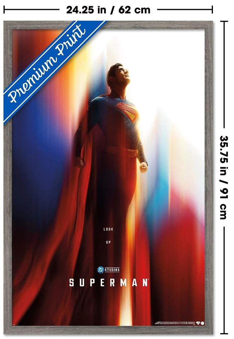 DC Studios Superman (2025) - Superman Teaser One Sheet Wall Poster, 22.375" x 34" Framed