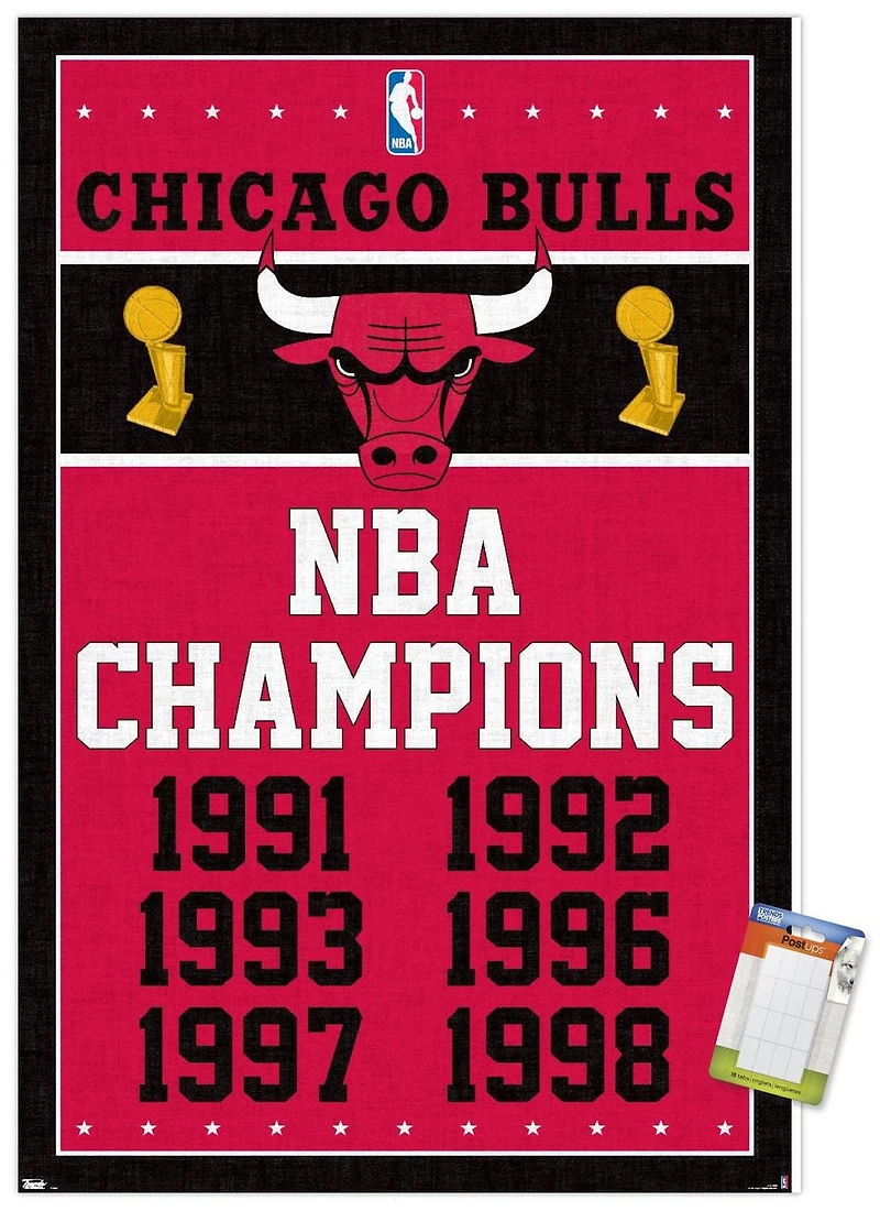 NBA Chicago Bulls - Champions 13 Wall Poster, 14.725" x 22.375"