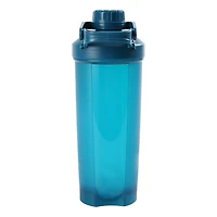 Gourde et shaker Mainstays de 710 ml, bleu, avec couvercle à visser et boule mélangeuse, Plastique