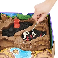 Kinetic Sand, Coffret Fossiles Dino avec 10 os de dinosaures cachés à découvrir, pour les enfants à partir de 6 ans