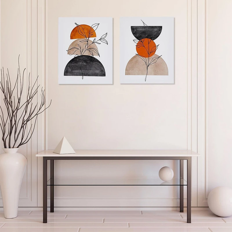 Feuilles De Désert D'Art Mural En Toile - Ensemble De 2