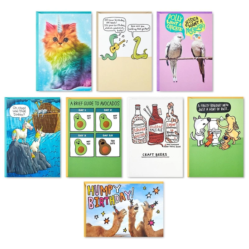 Assortiment de cartes comiques de fête – Shoebox de Hallmark (8 cartes et enveloppes)
