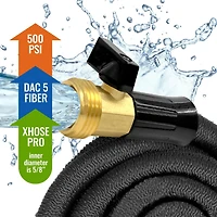 Xhose Garden Hose Expandable Hose Dac-5 Ultra Durable Garden Hose 75' Black