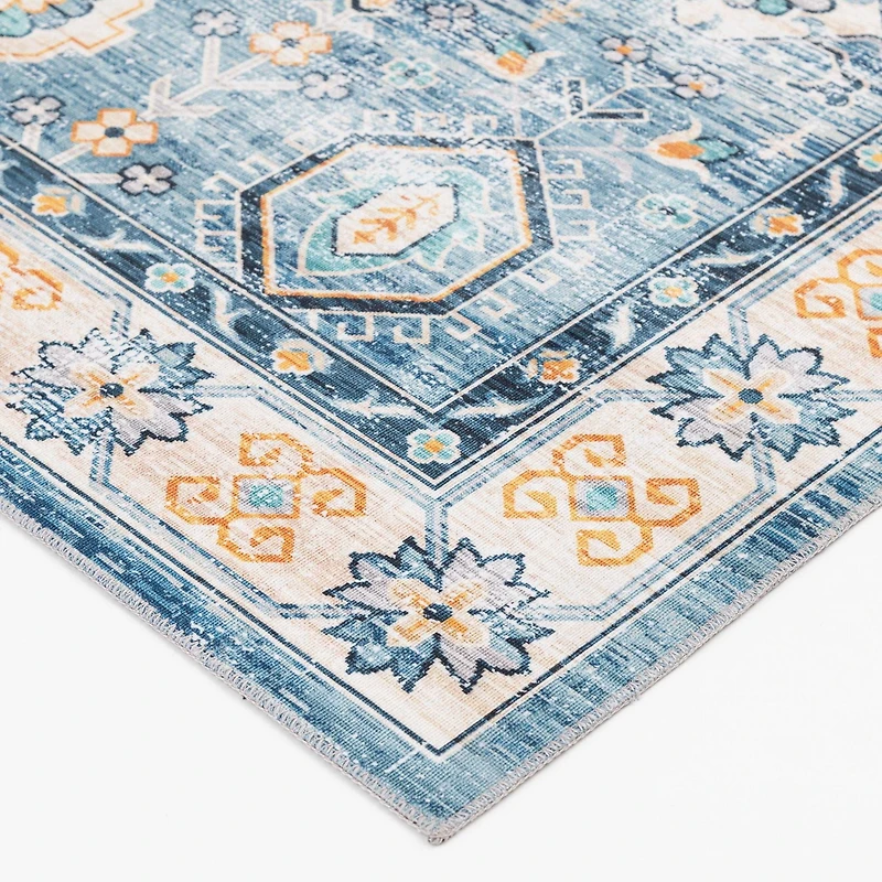 Tommin Blue and Yellow Woven Area Rug