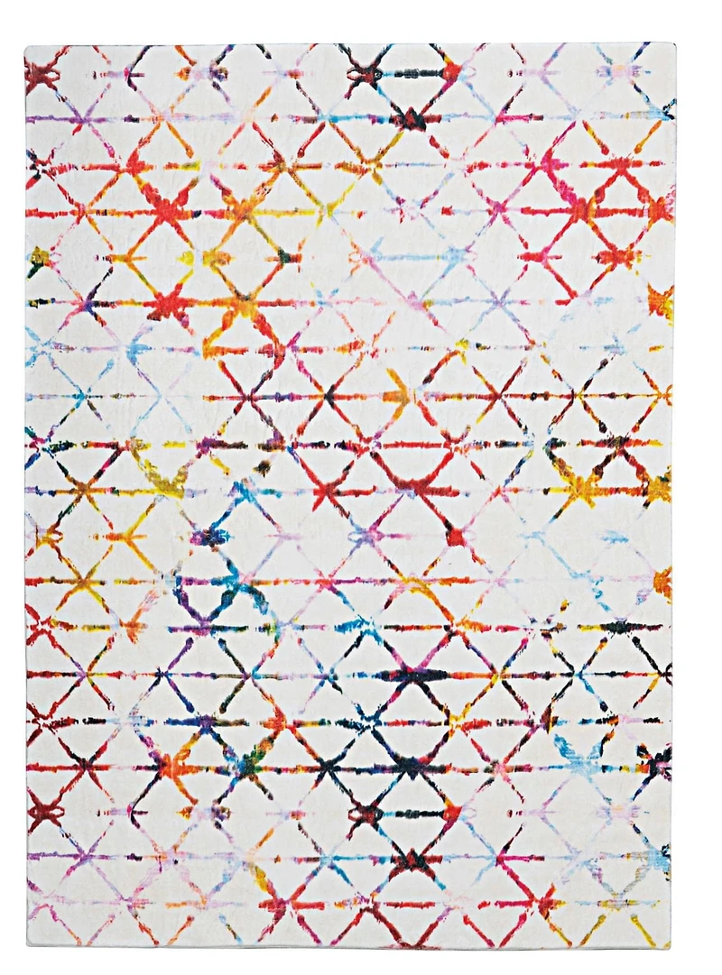 Tapis Motif Faux Lapin Félix ivoire & multi de 5 pi x 7 pi