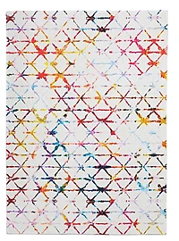Tapis Motif Faux Lapin Félix ivoire & multi de 5 pi x 7 pi