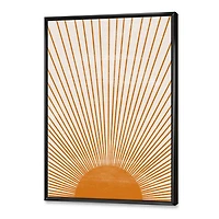 Designart Imprimé soleil orange III ART MURAL À CADRE FLOTTÉ