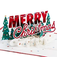 Carte Signature en 3 dimensions de Noël, Paper Wonder de Hallmark (Sapins « Merry Christmas »)