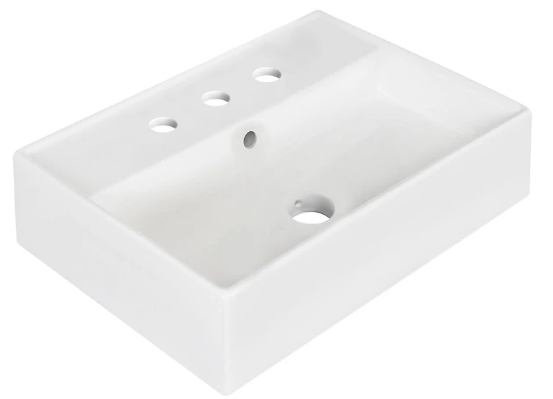 American Imaginations AI-34106 19,75 pouces W Au-dessus de contre le navire blanc pour 3H8-in. Centre de forage