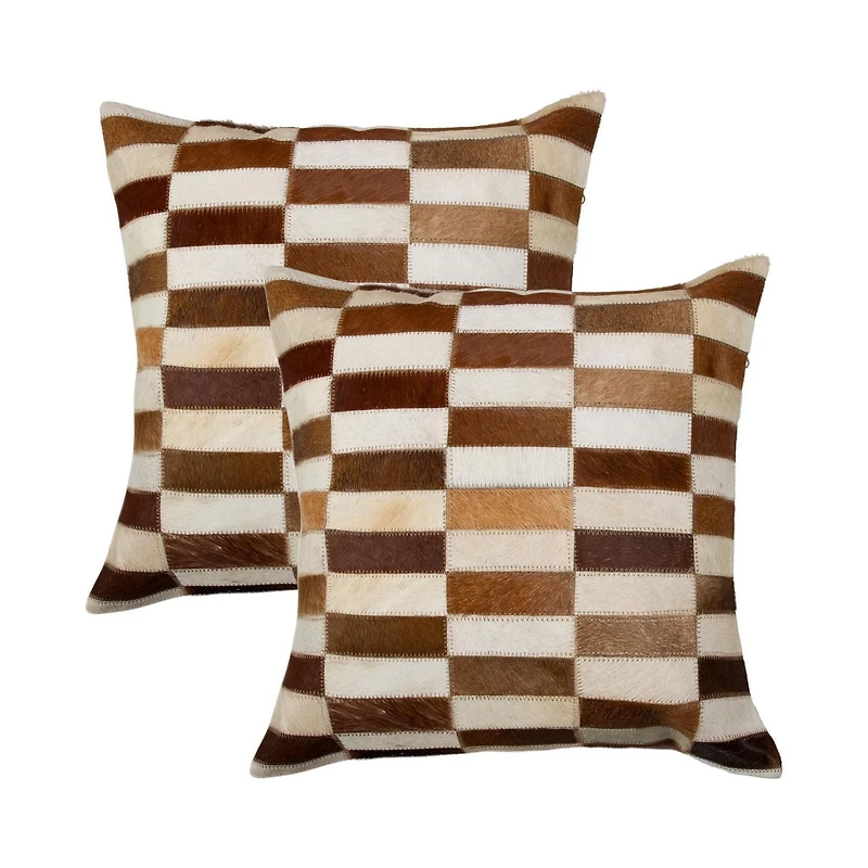 TORINO KOBE COWHIDE PILLOW 18"X18" 2-PACK