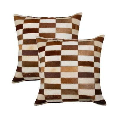 TORINO KOBE COWHIDE PILLOW 18"X18" 2-PACK