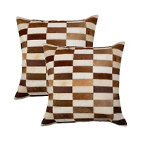 TORINO KOBE COWHIDE PILLOW 18"X18" 2-PACK
