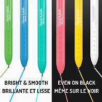 Stylos InkJoy Bright de Paper Mate, stylos à gel, pointe moyenne (0,7 mm), rétractables, couleurs vives assorties, 6 unités