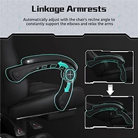 Fullfurnique Ergonomic High Back Gaming Chair with Slide Out Footrest, Full Black