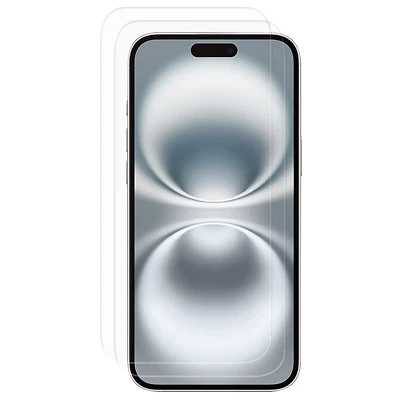Lot de 2 protecteurs d’écran japonais en verre trempé de premier choix de onn. avec plateau d’application facile pour iPhone 16