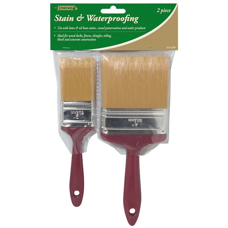 Ens. de pinceaux à teinture Pintar de 2 po et 4 po Paq. de 2