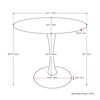 Ensemble de salle à manger d'intérieur CorLiving Ivo, 4 pièces, moderne, rond, en marbre blanc, avec chaises rembourrées en velours