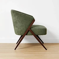Fauteuil de salon en chenille Anko, Sauge