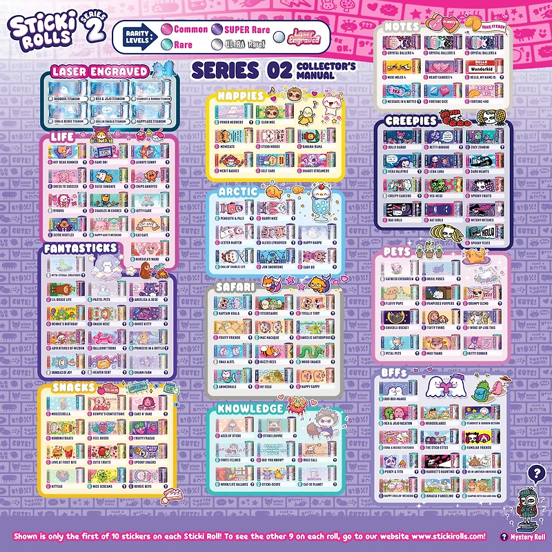 Sticki Rolls Sticki Book - Wearable & Shareable Sticker Bracelet + Collection Book - 120 Mini Stickers - 50 Activity Pages - 1000+ Sticker Designs