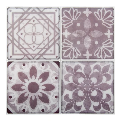 Truu Design Carreaux muraux décoratifs uniques auto-adhésifs Peel and Stick, 10 x 10 pouces, taupe, 6 pièces