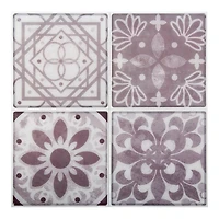 Truu Design Self-Adhesive Peel and Stick Unique Accent Wall Tiles, 10 x 10 inches, Taupe, 6 Pieces